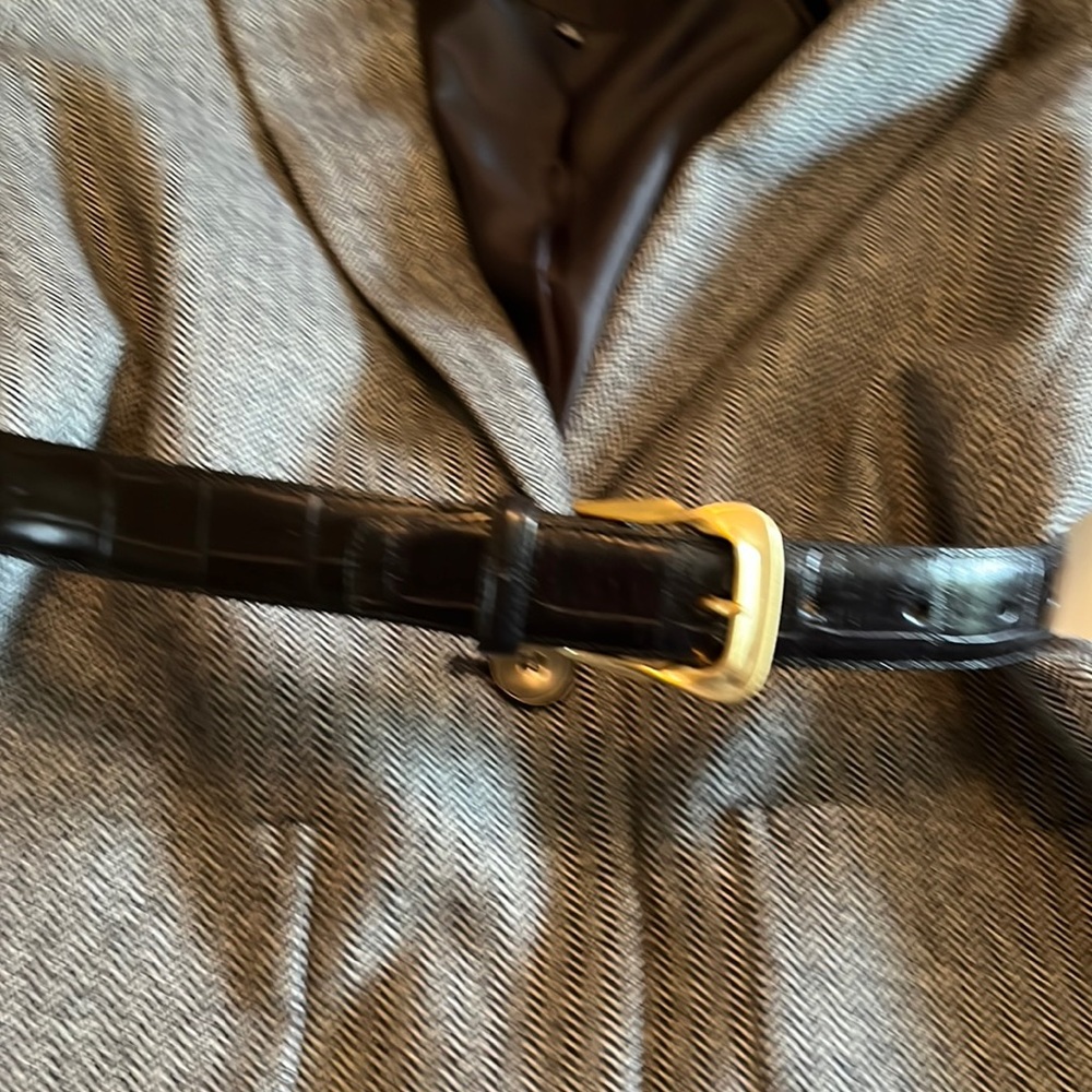 Brighton black and gold croc vintage belt xsmall